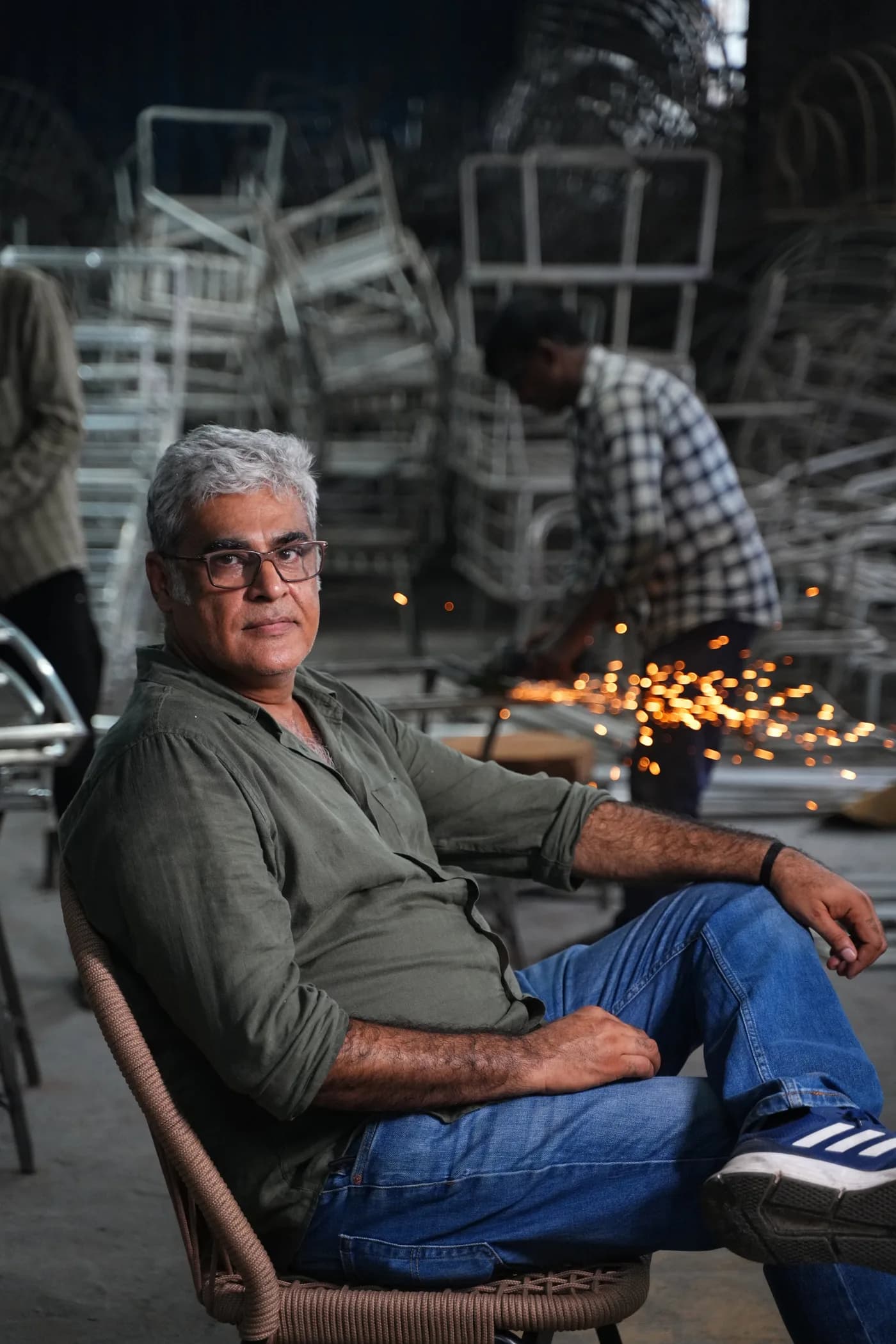 Mr. Tarun Bhatia, founder of Great Indoors, in the workshop
